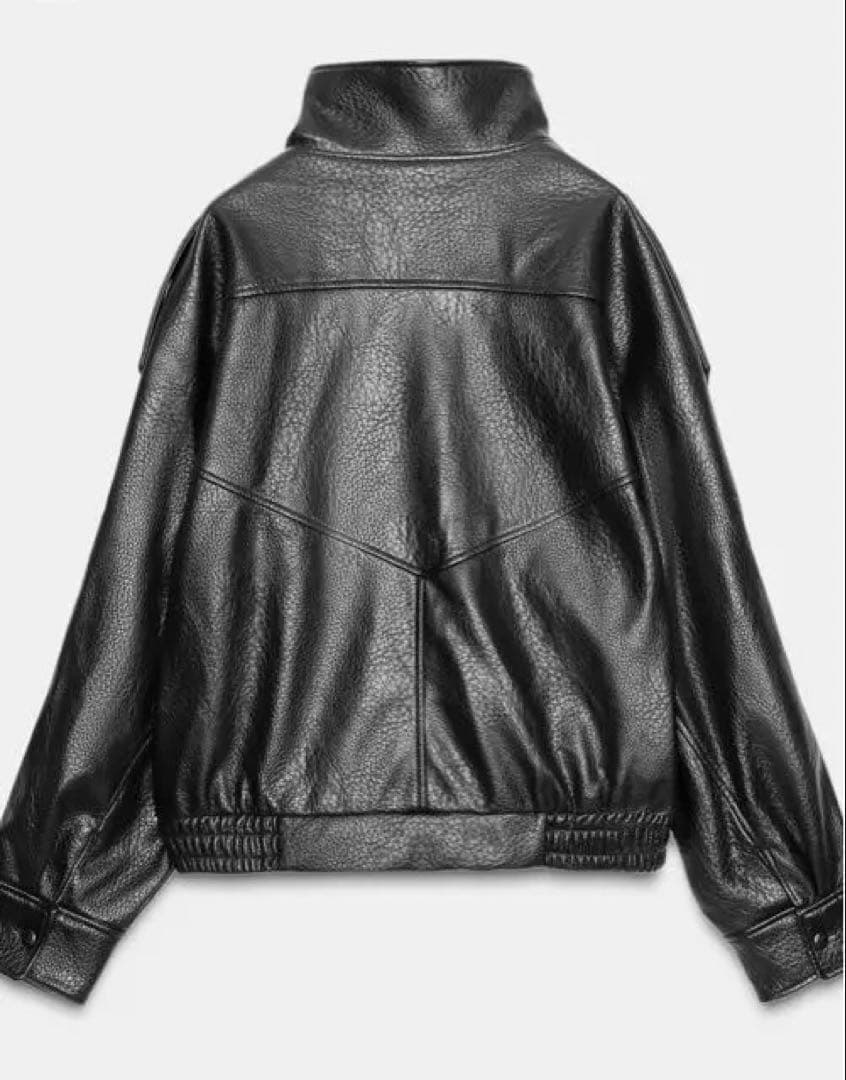 ZARA フェイクレザージャケット ショート丈