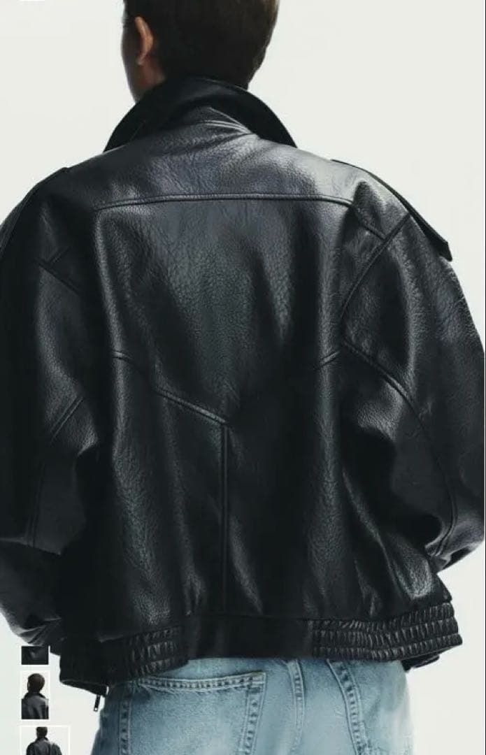 ZARA フェイクレザージャケット ショート丈