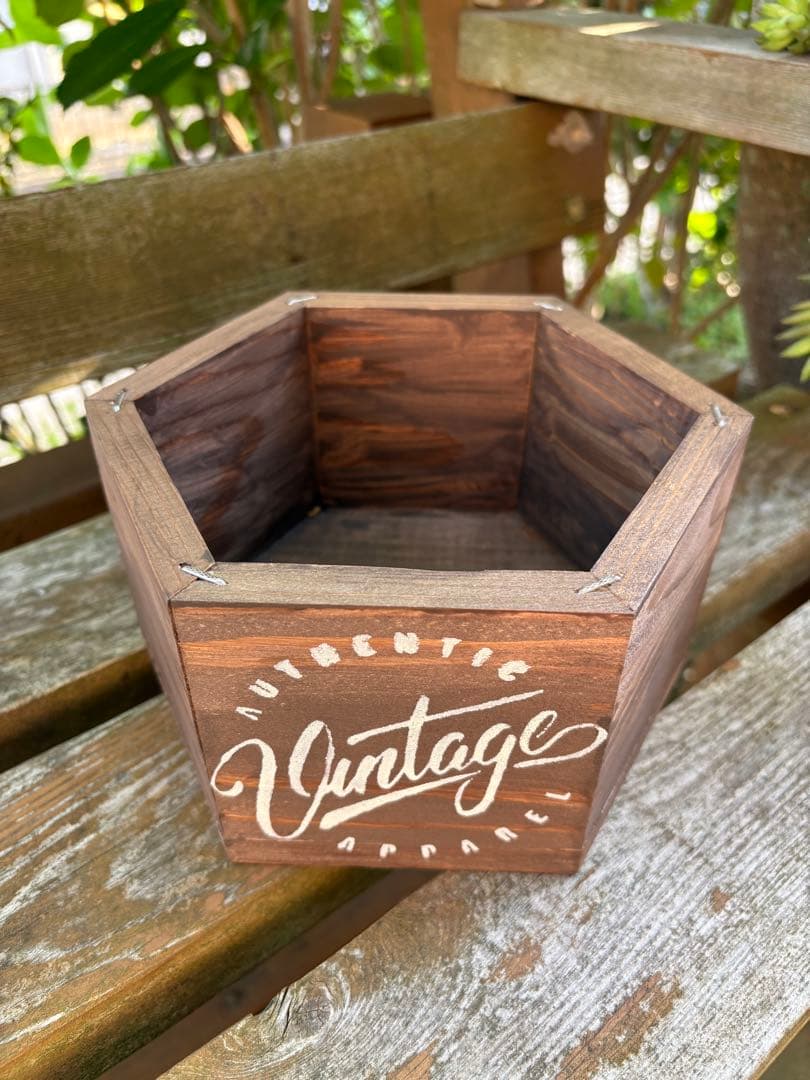 ウッドプランター ４点　６角形　ハンドメイド