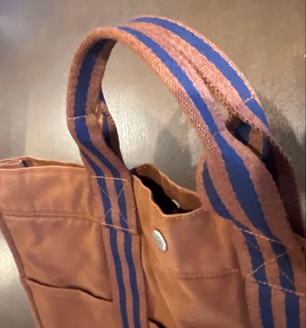 【美品】HERMES エルメス フールトゥMM トートバッグ 茶×ネイビーA4◎