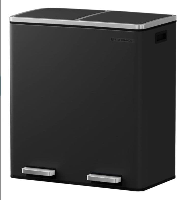 #新品　ゴミ箱 ダストボックス 2分別ペダル式 2x30L ステンレス