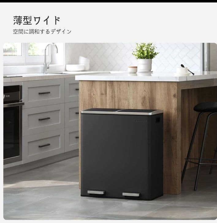 #新品　ゴミ箱 ダストボックス 2分別ペダル式 2x30L ステンレス