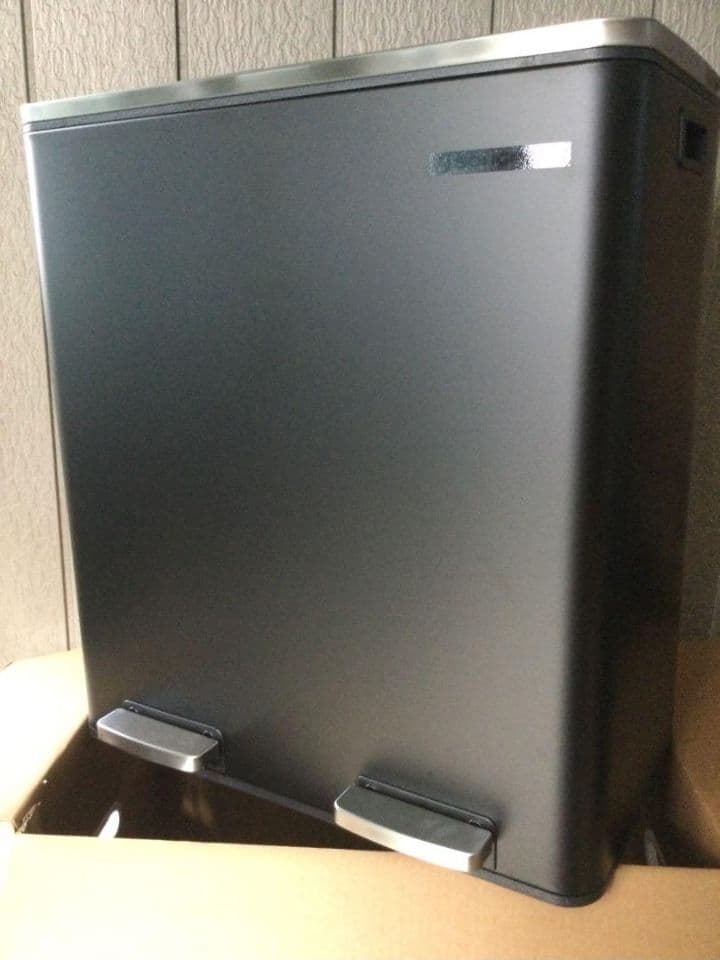 #新品　ゴミ箱 ダストボックス 2分別ペダル式 2x30L ステンレス