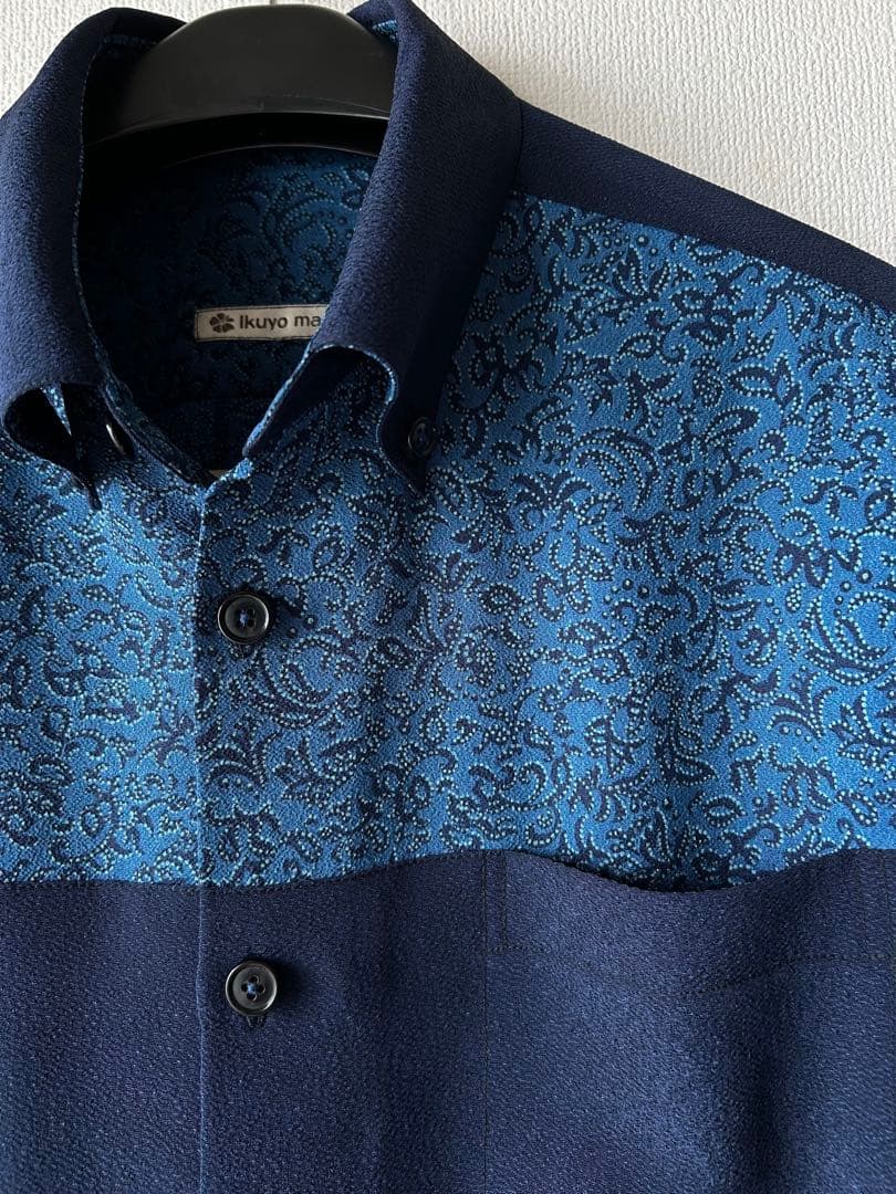 手作りのポリエステル縮緬反物生地メンズかりゆしウェアLLサイズ