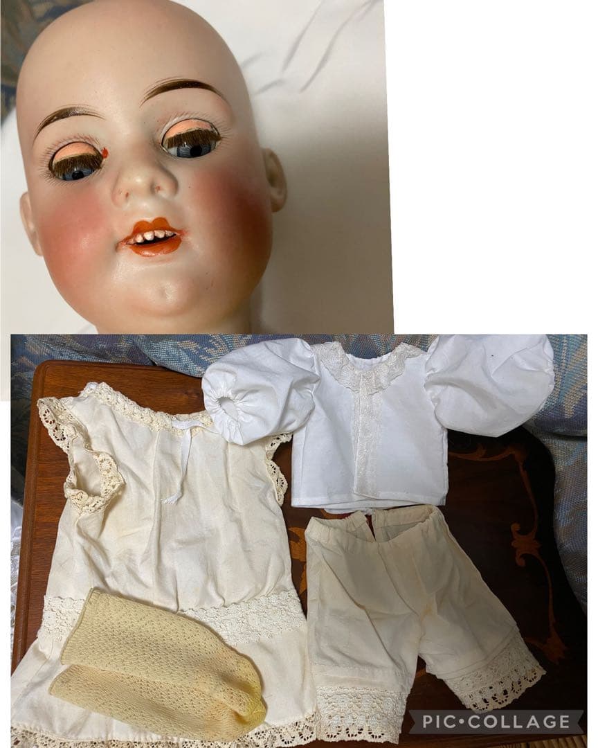 スリープアイ　アンティーク　ビスクドール