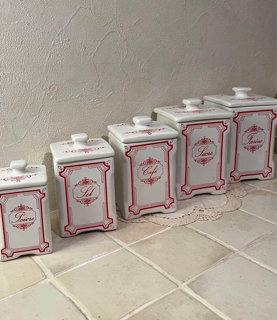 キャニスター5点セット　陶器製