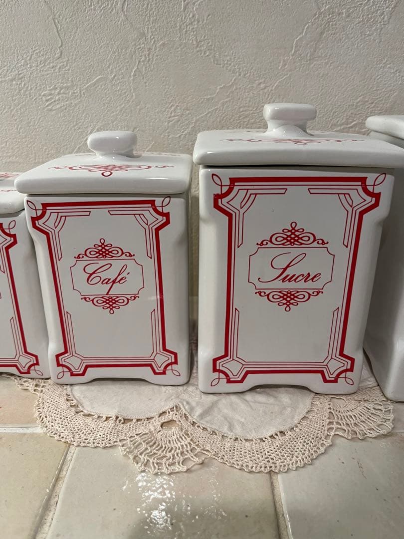 キャニスター5点セット　陶器製