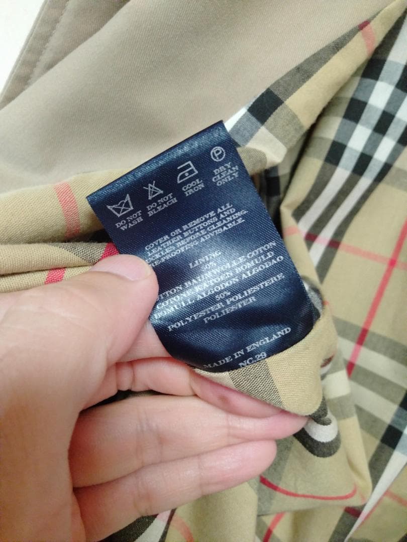バーバリーロンドンシングルコートMADE IN ENGLANDベージュ正規品L