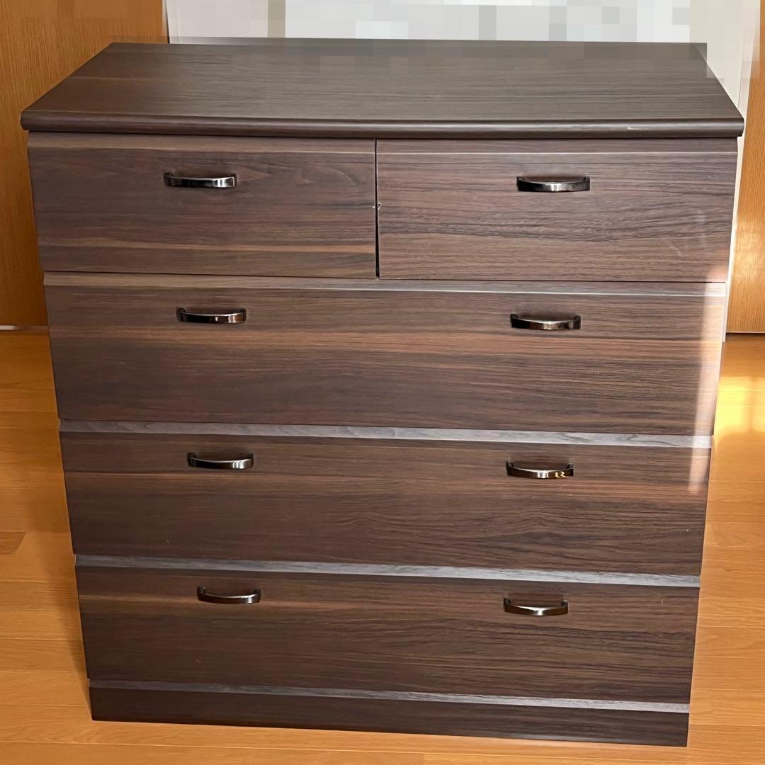 白井産業 チェスト 4段 5杯 ブラウン 取扱説明書付き