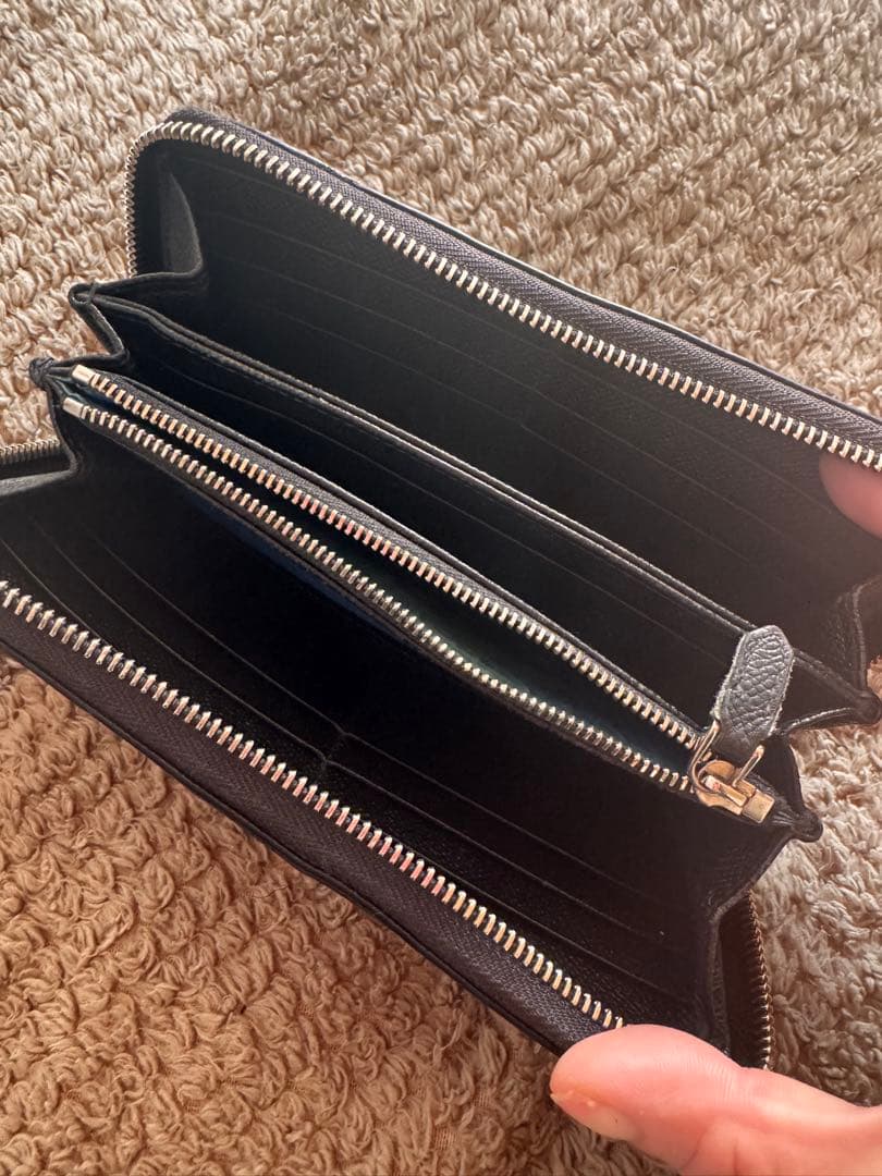 BVLGARIブルガリ 長財布　サークルロゴ ラウンドファフナー ブラック