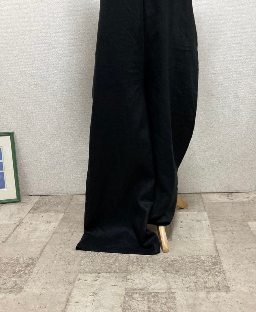 新品未使用タグ付ツルバイマリコオイカワリボン付ロングオールインワン34ブラック