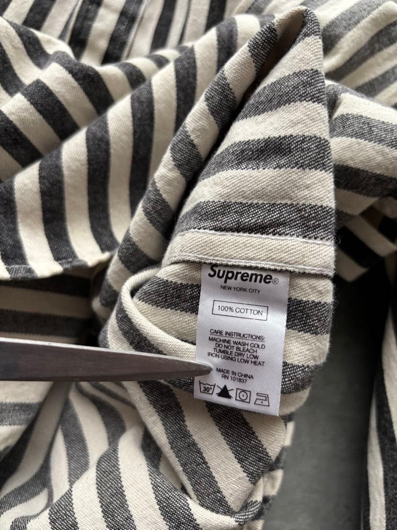 Supreme シュプリーム　ストライプ　デニムシャツ　Mサイズ　デザイン◎