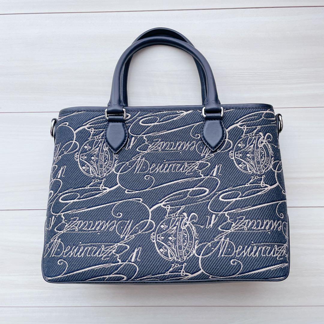 【ベルルッティ】メンズ トゥジュール スクリット アラベスク キャンバス