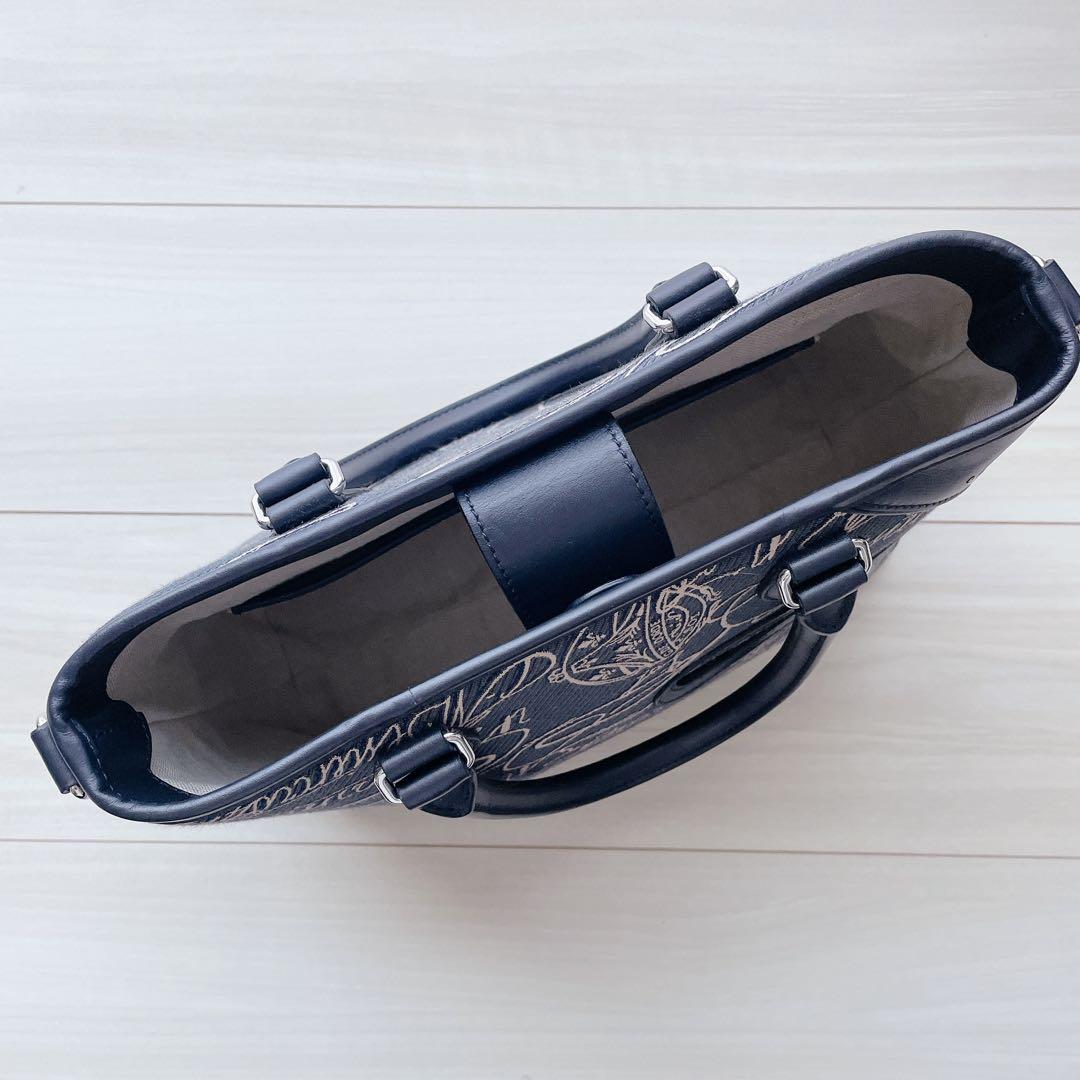 【ベルルッティ】メンズ トゥジュール スクリット アラベスク キャンバス