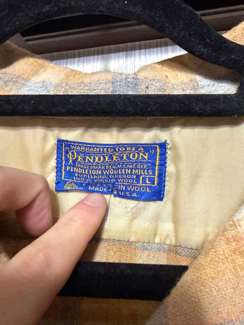 Pendleton ウール100%開襟シャツ usa 70s ヴィンテージ