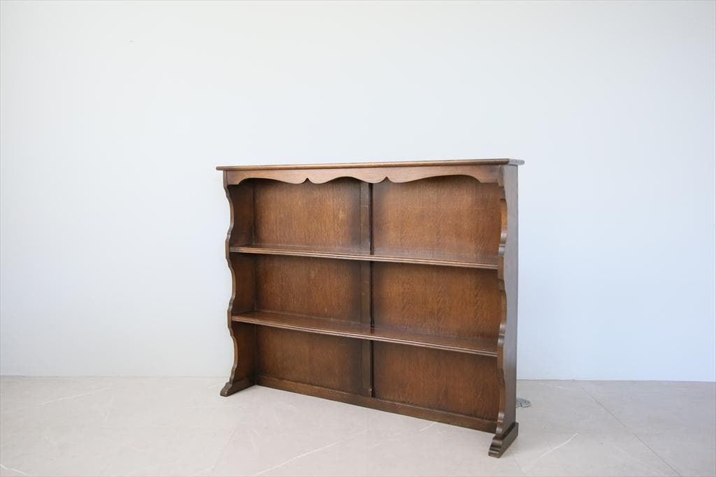 英国アンティーク木製ブックシェルフ/本棚/食器棚/飾り棚/ラック(89-17-1