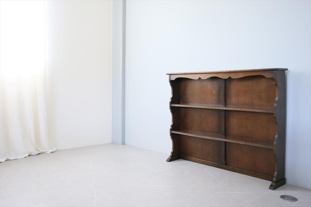 英国アンティーク木製ブックシェルフ/本棚/食器棚/飾り棚/ラック(89-17-1