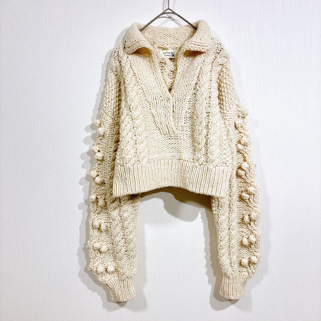 シールームリン Hand made Wool ハイネックプルオーバー　ホワイト