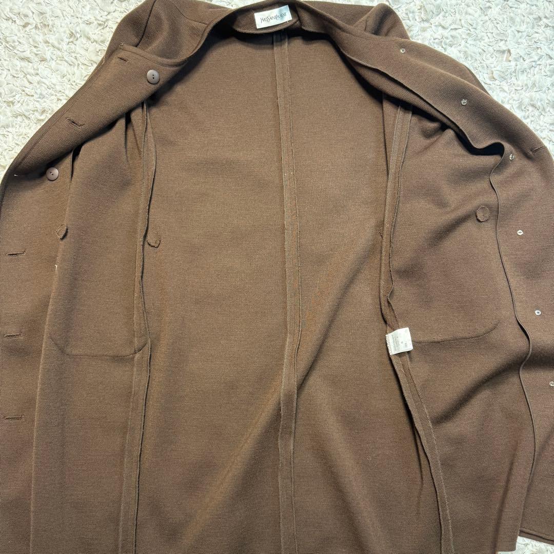 美品✨希少✨イヴサンローラン　ニット　ダブルブレスト ロングカーディガン