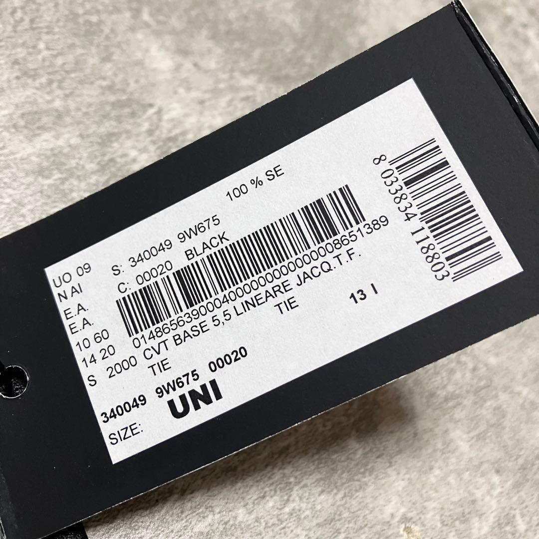 【新品タグ付き】　エンポリオアルマーニ　ナロータイ　ソリッド　無地調　ストライプ