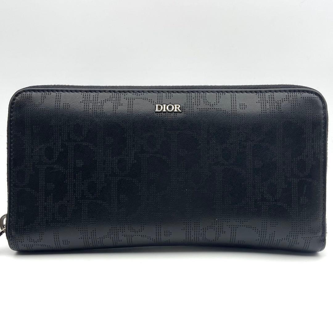 超極美品● ディオール 長財布 ラウンドファスナー トロッター ギャラクシー 黒