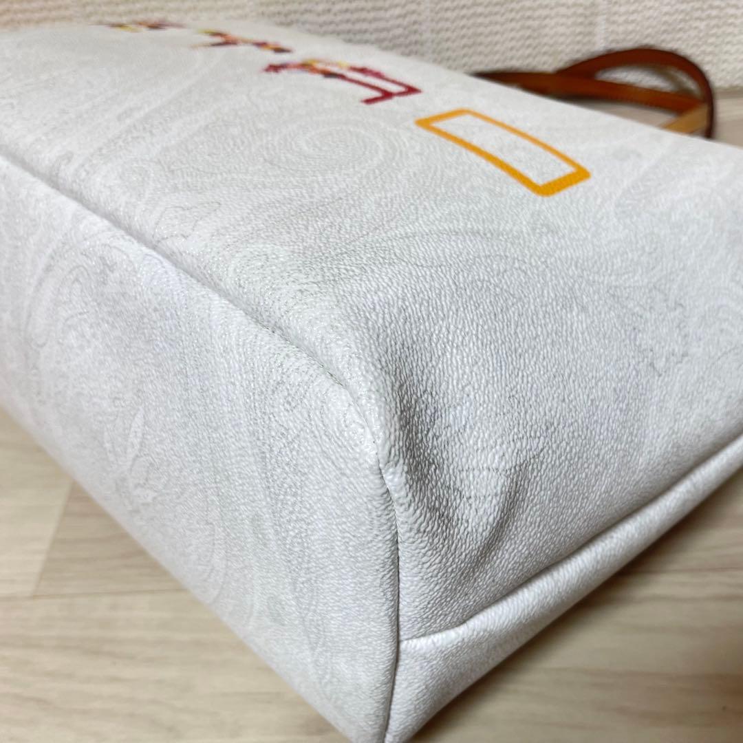 ☆美品☆ ETRO エトロ ペイズリー フラワー ロゴ PVC素材 トートバッグ