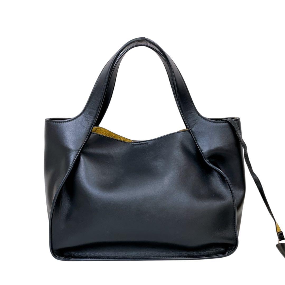 希少　ステラマッカートニー　トートバッグ　ポーチ　レザー　ブラック　4491