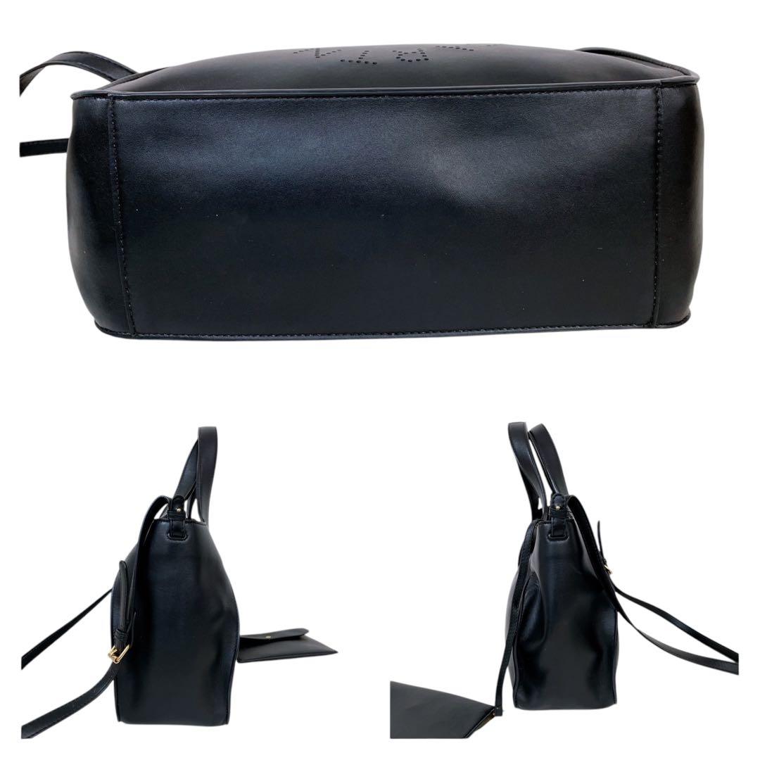 希少　ステラマッカートニー　トートバッグ　ポーチ　レザー　ブラック　4491