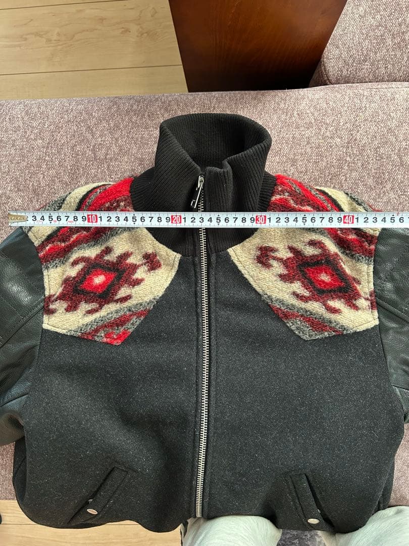 Baby's shop様[美品]切り替えウールレザースタジャン