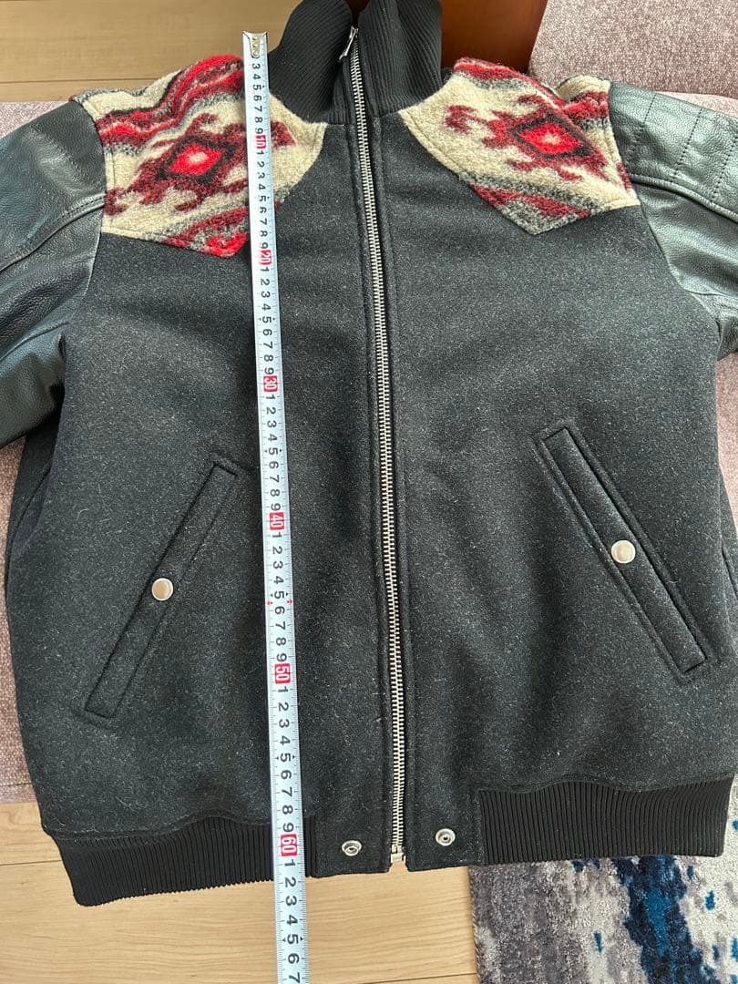 Baby's shop様[美品]切り替えウールレザースタジャン