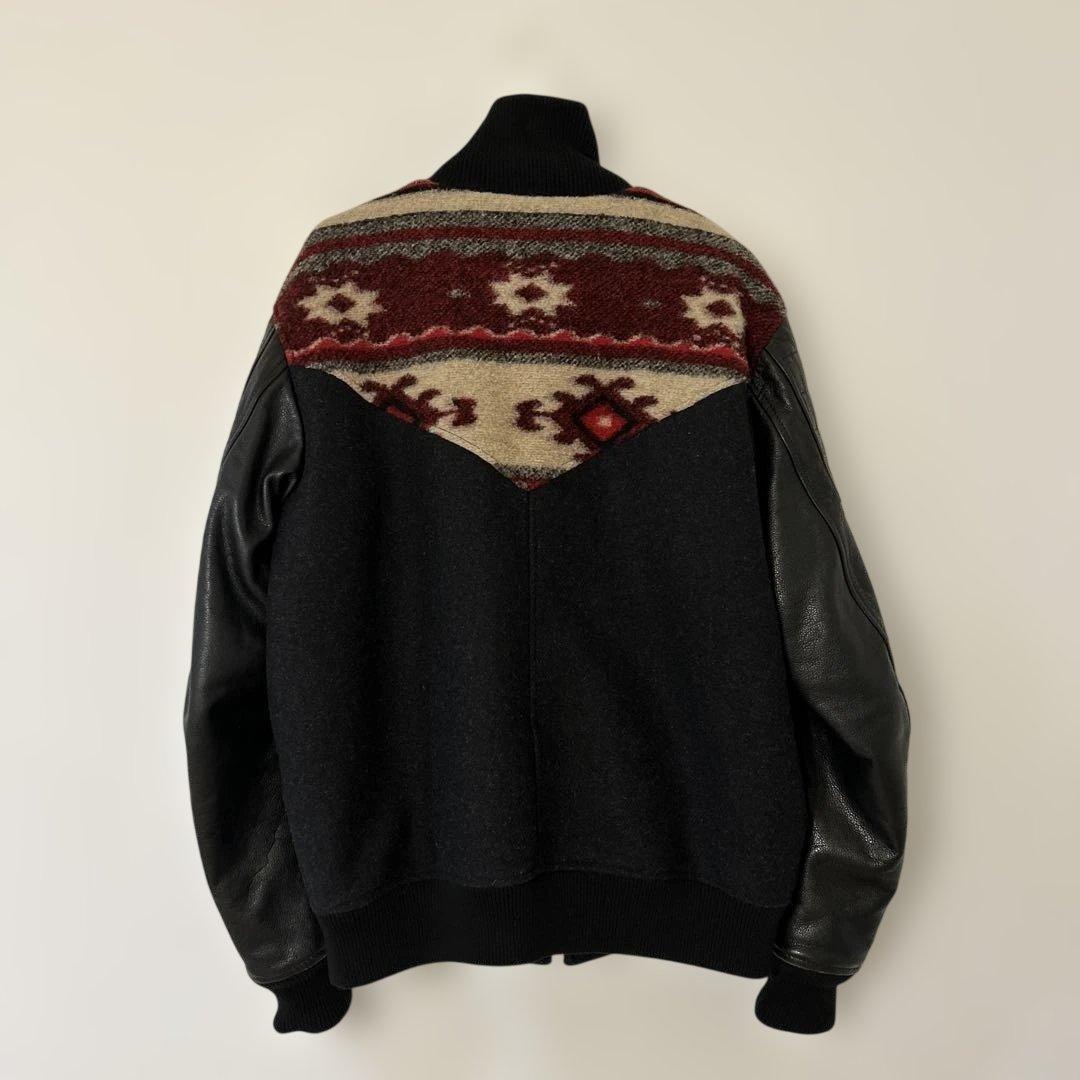 Baby's shop様[美品]切り替えウールレザースタジャン