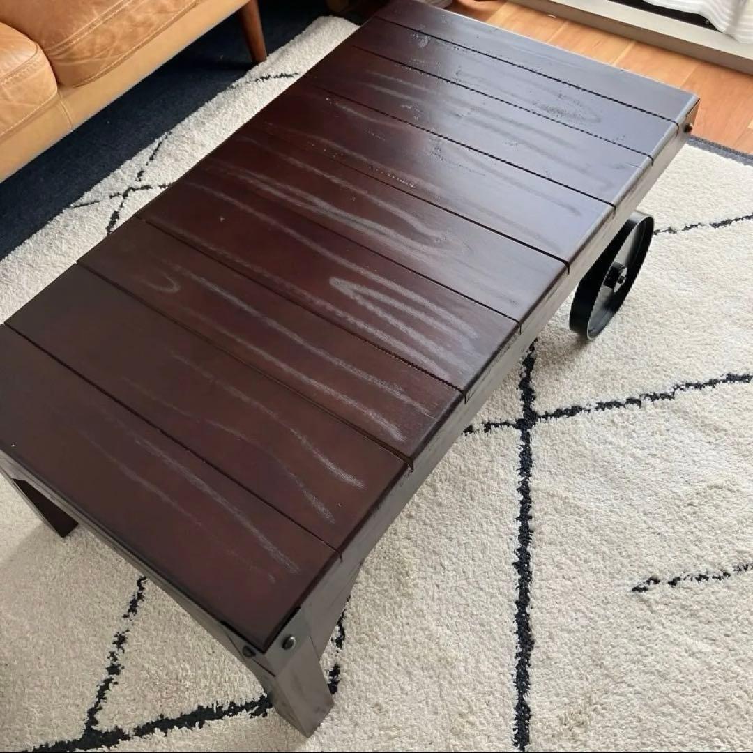 新品☆ヴィンテージ風トロリーテーブル　ローテーブル コーヒーテーブル