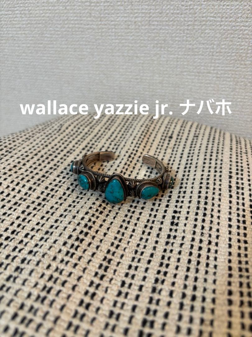 ナバホ　バングル　ターコイズ　wallace yazzie jr.