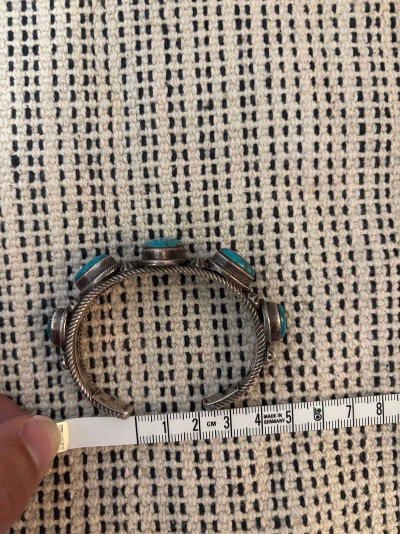 ナバホ　バングル　ターコイズ　wallace yazzie jr.