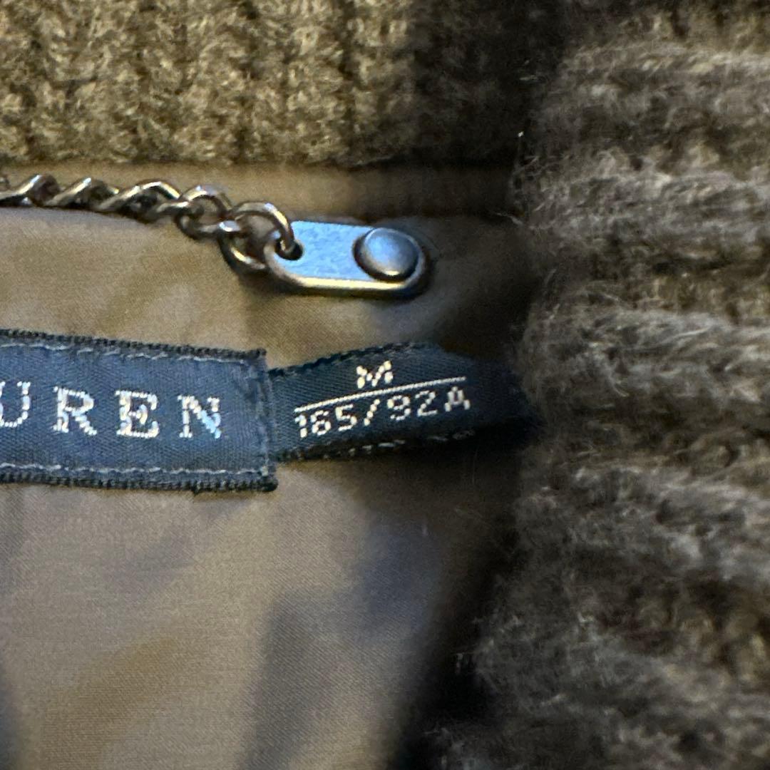 ラルフローレン　ダウンベスト　カシミヤ混ニット リブ　ショールカラー