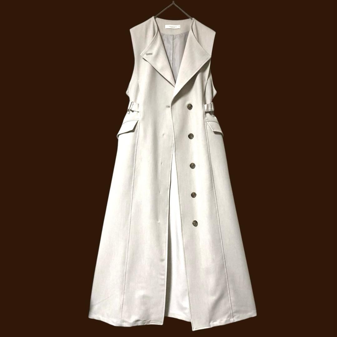 極美品 パブリックトウキョウ 25SS ベルテッドジレワンピース マキシ 洗える