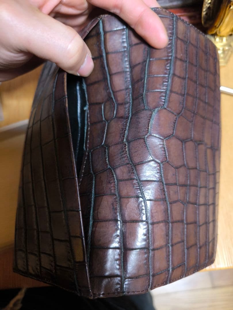 新品同様 桐箱入 定14万 クロコダイル ニロティカス 無双 多機能 長財布