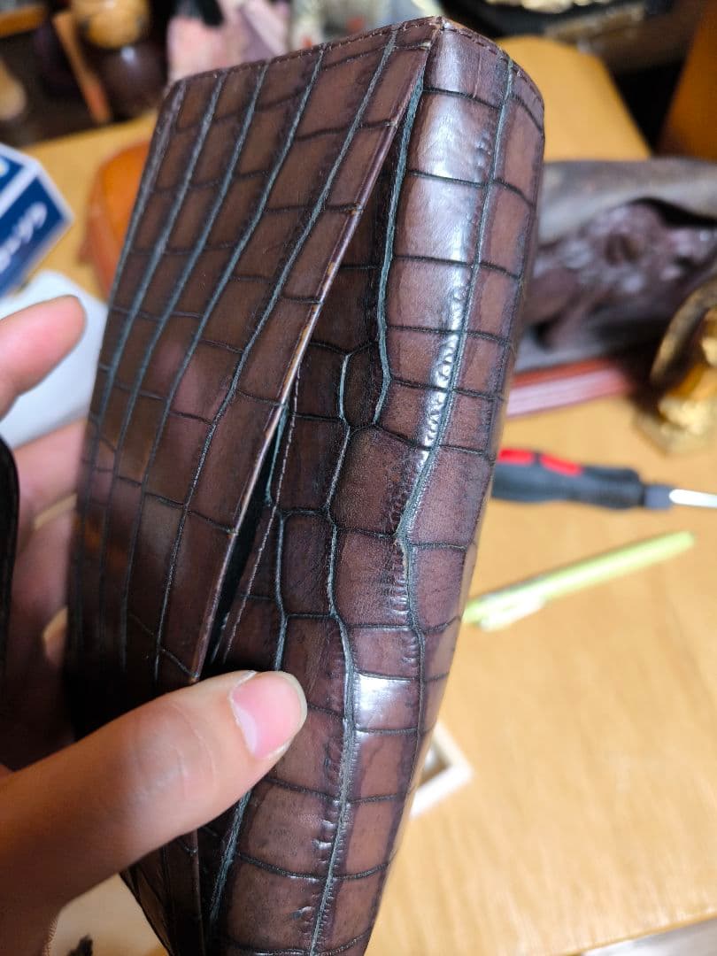 新品同様 桐箱入 定14万 クロコダイル ニロティカス 無双 多機能 長財布