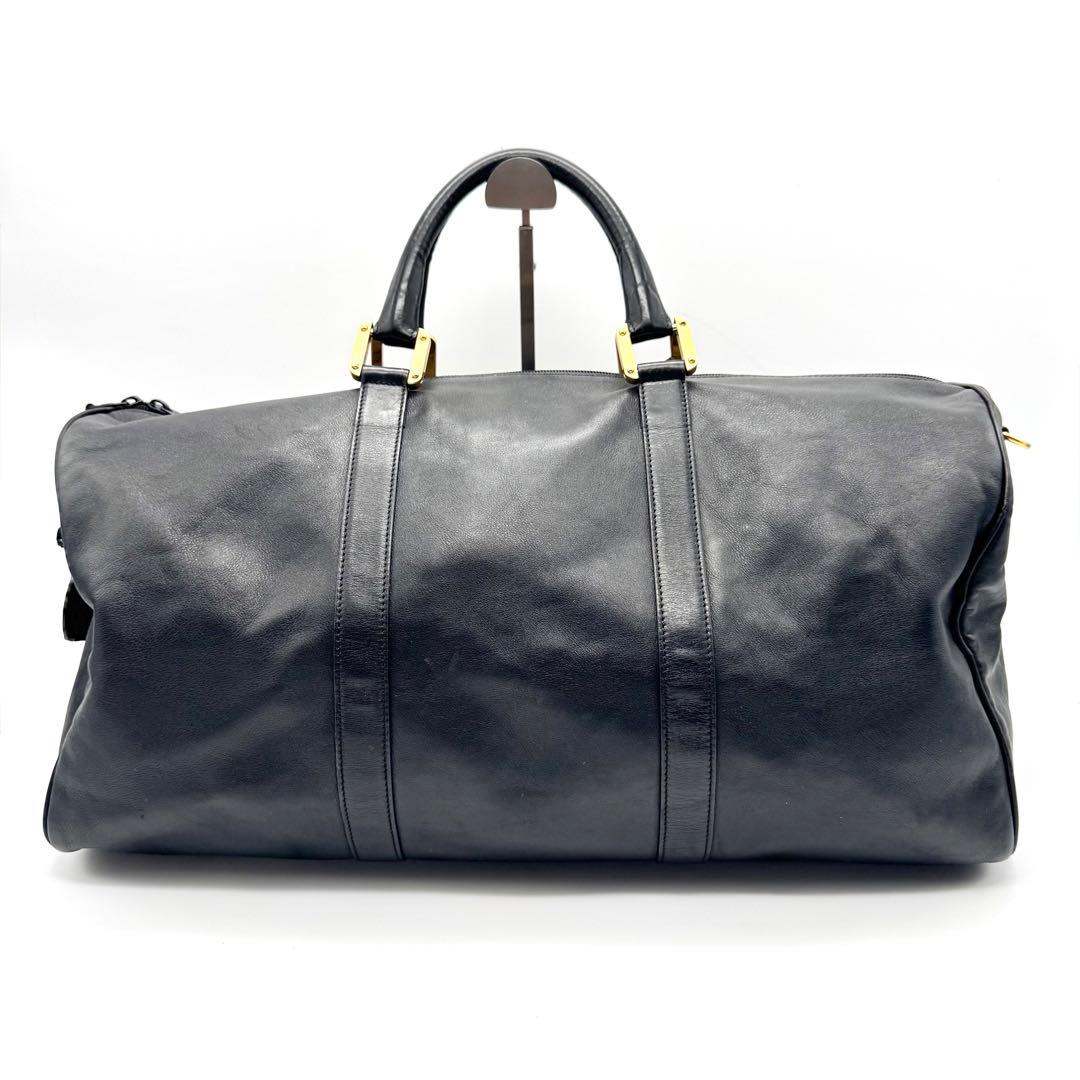 美品 ロエベ ボストンバッグ 2way アナグラム アマソナ50 大容量 黒