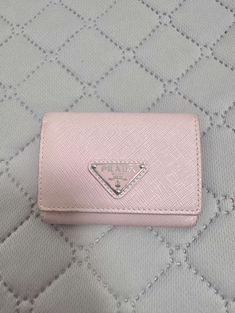 PRADA プラダ 三つ折り 財布 ウォレット ピンク