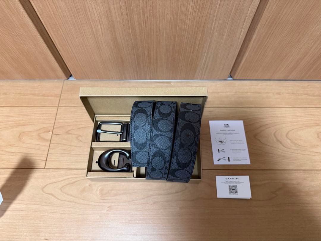 新品未使用 Coach コーチ ブラック ベルト 調整可能