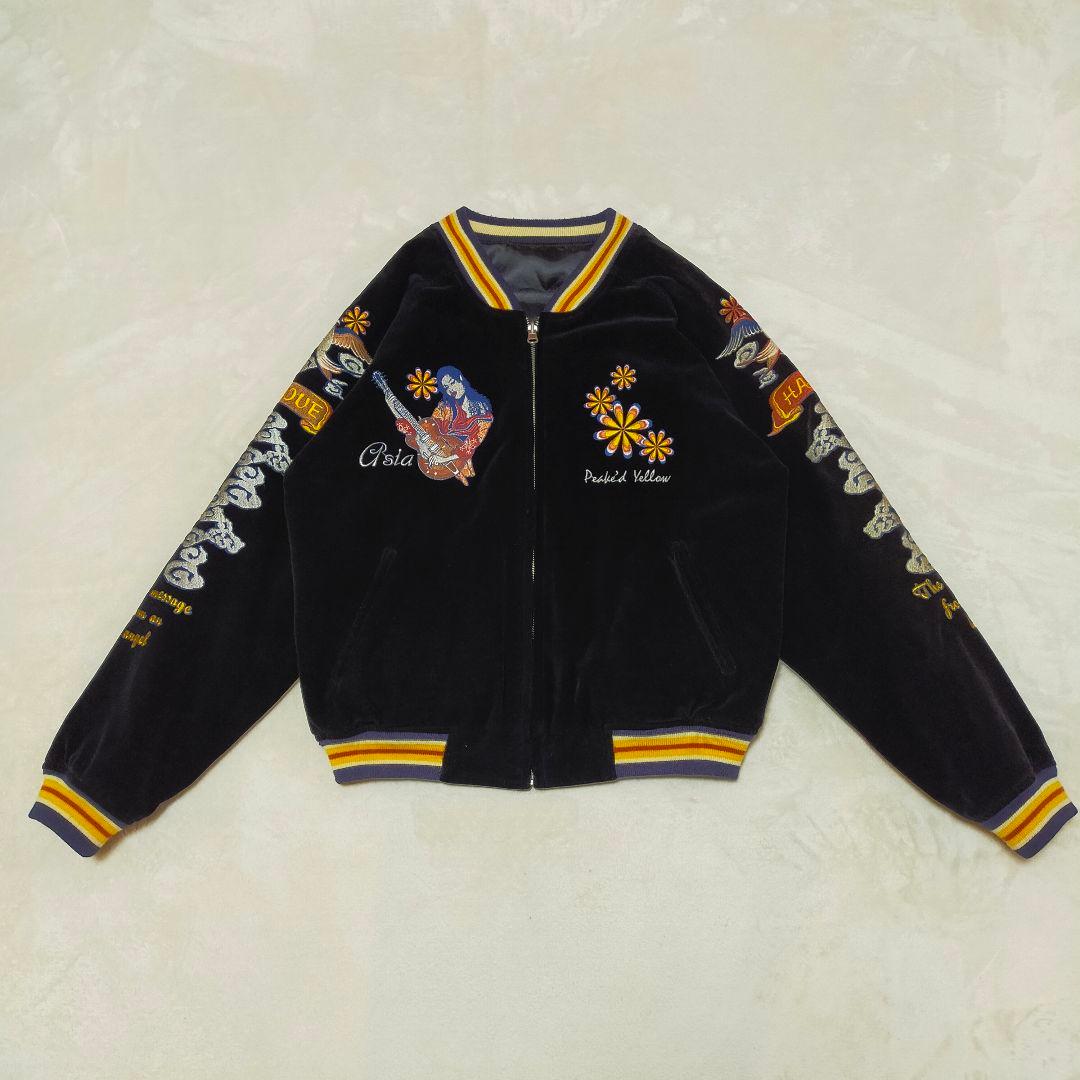 PEAKE'D YELLOW　別珍×サテン　40　リバーシブル　スカジャン