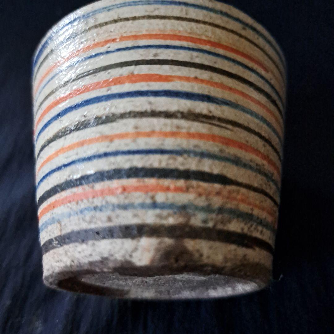 「ロマンいっぱい、輪線文！」 古瀬戸蕎麦猪口(直径6.5cm) 骨董アンティー