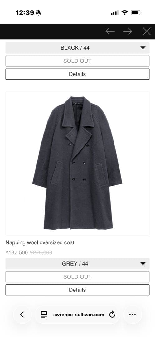 JOHN LAWRENCE SULLIVAN 赤 チェスターコート