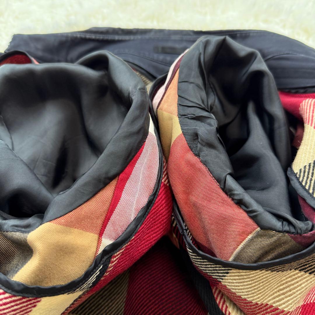 美品 ブラックレーベルクレストブリッジ シングルトレンチコート ライナー付 L