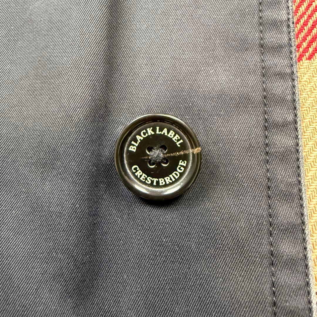 美品 ブラックレーベルクレストブリッジ シングルトレンチコート ライナー付 L