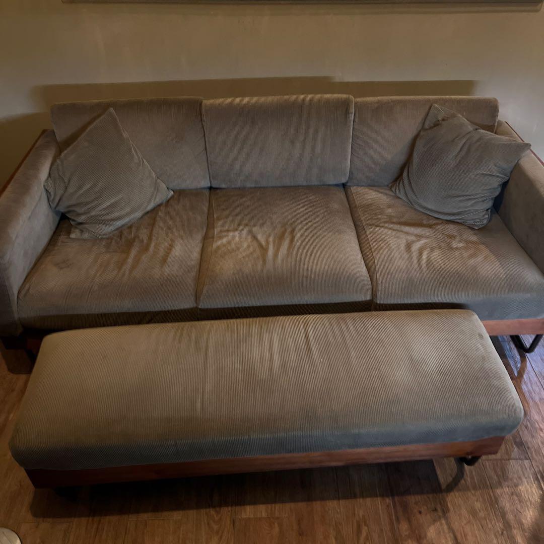 グレー 3人掛けソファ セット　モダンデザイン