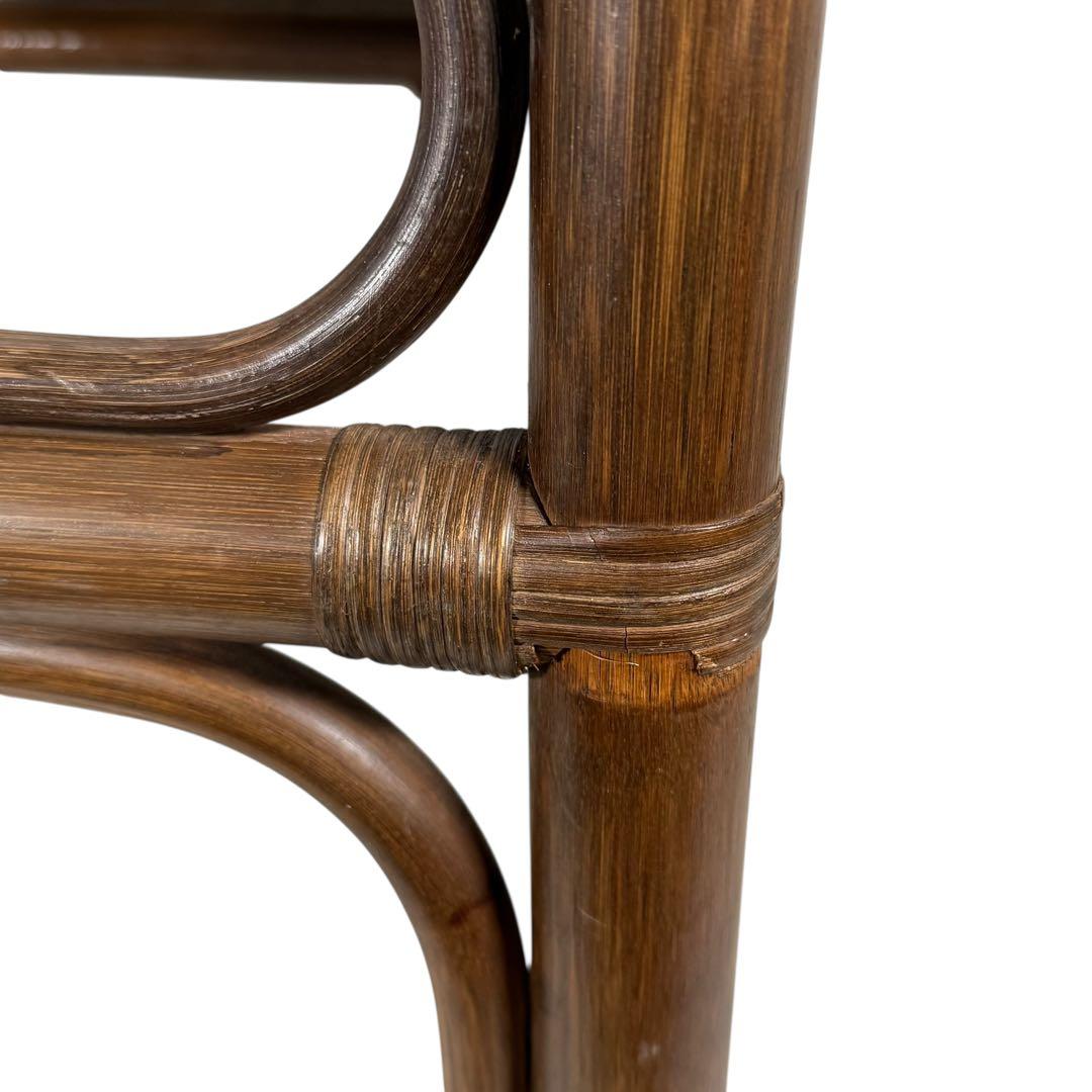 KZ035 【希少デザイン】コスガ　kosuga ラタン籐　ガラステーブル