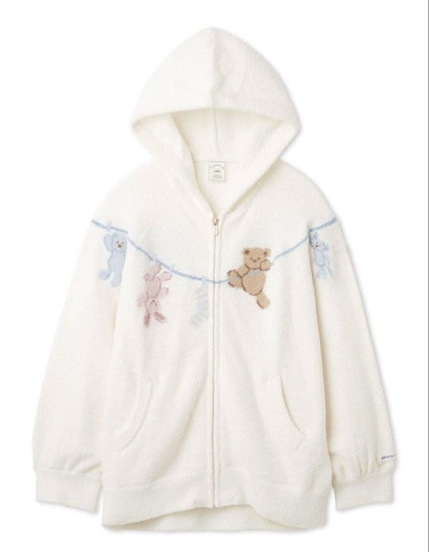 ジェラートピケ エアリーモコウォッシングアニマルジャガードパーカ ロングパンツ