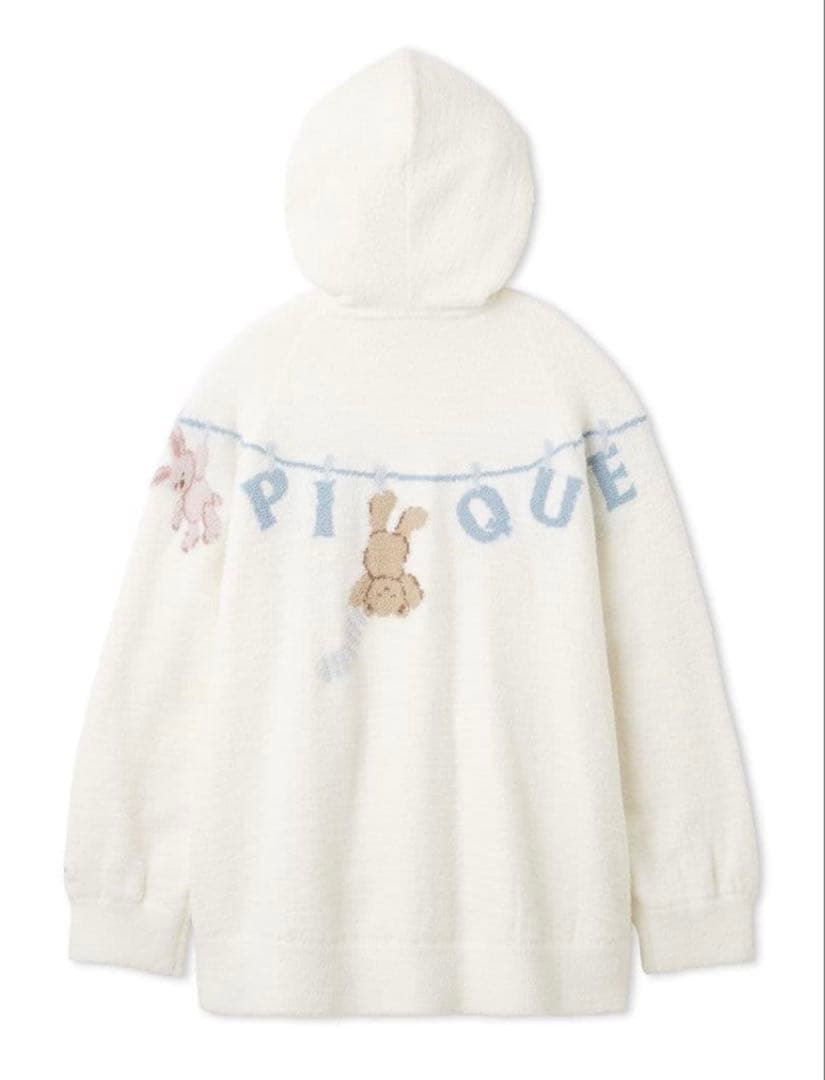 ジェラートピケ エアリーモコウォッシングアニマルジャガードパーカ ロングパンツ